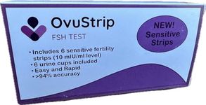 OvuStrip FSH (Follicle stimulating Hormone) * New!! Sensitive Strips!! * The ONLY FSH Test Brand with True Ultra-Sensitive Strips (10mIU/ml) *Checks Ovarian Reserve *6 Tests per Box *Easy to use!