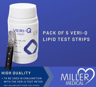 Veri-Q Cholesterol Home Test Kit – 5 Strips with Lancets & Pipettes