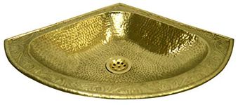 Triangle Copper Handmade Moroccan Bathroom Sink Basin - Hammered & Engraved - L35 x35 W50 H14 cm -