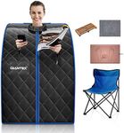 Giantex Portable Sauna Infrared Personal Home Spa W/ 9 Temperature&Timer, Foldable Chair, LED Remote Control, Foot Roller, Heating Pad & Absorbent Mat for Weight Loss, Detox, Relaxation (Black)