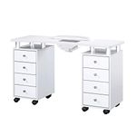 Urbanity astro nail station beauty salon manicure technician table desk with dust collector fan white