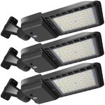 3Pack 300W LED Parking Lot Lights with Adjustable Arm Mount, 39000LM Dusk to Dawn Photocell 5000K LED Outdoor Commercial Area Lighting, 100-277V IP65 Shoebox Light Wall Mount for Yard, ETL Listed