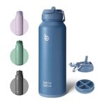 BOTTLE BOTTLE Insulated Water Bottle with Straw 1180ml(40oz) Sports Stainless Steel Water Bottles with Handle Lid Outdoors Drink Flask for Pills (blue)