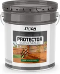 Storm Protector Penetrating Sealer & Stain Protector - Deck Protector, Fence Protector, Mahogany Stain, Redwood Stain, 5 Gallon (Cedartone)