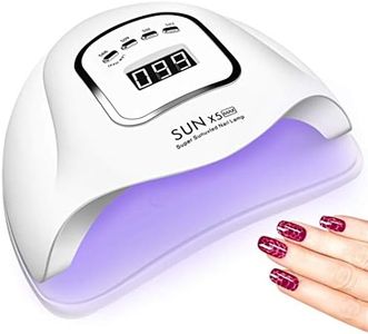 Lampada UV 150W per unghie a LED, luce professionale per smalto per gel per asciuga unghie con 4 impostazioni timer, asciugatrice per gel a LED per gel per smalto con sensore automatico, display LCD