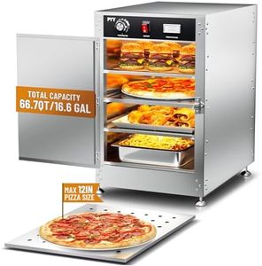 PYY Commercial Hot Box - Food Warmer Cabinet with Portable Tiers*4, Insulated Warming Cabinets with Water Tray, Perfect for Food Pans, Suit for Restaurant, School