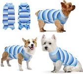 KUTKUT Recovery Suit for Small Dog Cat Surgical Recovery Suit for Abdominal Wounds or Skin Diseases Male Female Anti Licking Dog Onesies Pet Surgery Suit,Substitute E-Collar & Cone (Size: L)