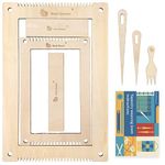 Hand U Journey Rectangle Weaving Loom Kit 7.9''x11.8'' and 5.3''x7.8'', 2 Set with Weaving Tools and 16 Pages Instruction Book-Size M