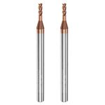 sourcing map 2pcs Square Nose End Mill 4mm Shank 2mm x 8mm AlTiSin Coated Solid Carbide Long Reach Extended Neck 4 Flutes CNC Router Bit Milling Cutter for Stainless Steel Hardened Steel