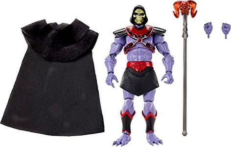Les Maîtres De L'Univers Figurine Articulée Masterverse Skeletor 18 Cm, 30 Points D’Articulation, Cape En Tissu Et Accessoires Inclus, À Collectionner, Jouet Enfant, A Partir De 6 Ans, HLB52