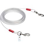 Foodie Puppies Extra Strong Tie-Out Cabel/Leash for Dogs (25 - Feet, 4mm) | Vinyl Coated Galvanized Leash, Tangle Resistant, Strong Grip with Safety Hooks | Rust Resistant and Durable