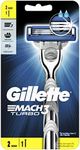 Gillette Mach 3 Turbo Men's Shaving Razor with 1 Refill Blade