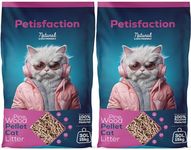 Petisfaction 2X30L Eco Pack Wood Pellet Cat Litter - Odour Control Wood Cat Litter, Eco-Friendly, Ultra Absorbent - Biodegradable - Pine Wood Pellets Cat Litter (60L - Double Pack)