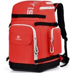 YITUYISI Ski Boot Bag 55L Waterproof Backpack with Helmet Boot Compartments for Travel, Snowboarding, for Men, Women, Youth (Red)