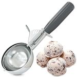 4 oz Large Ice Cream Scoop with Trigger Release #8 - Stainless Steel Cookie Scoop for Baking, Ice Cream & Cookie Dough, Comfort Grip Handle, Easy Release, Dishwasher Safe, Great Gift for Easter Baking