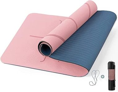 HJB VISSO Yoga Mat, Non Slip Pilates Fitness Exercise Mat with Alignment Marks for Women Men, 183 x 61 x 0.6cm Thick Eco Friendly TPE, Carrying Strap & Storage Bag Included