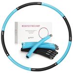 FEECCO Weighted Hoop,Exercise Hoop at 1~2.3 KG for Adults Weight Loss, 8 Detachable Sections for Home Gym or Travel, 36" Plus Size