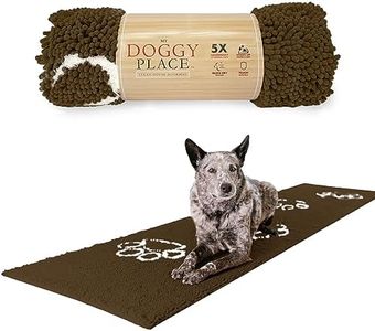 My Doggy Place - Ultra Absorbent Microfiber Dog Door Mat, Durable, Quick Drying, Washable, Prevent Mud Dirt, Keep Your House Clean (Brown w/Paw Print, Hallway Runner) - 8' x 2' Feet