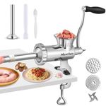 Hanchen Manual Meat Grinder Mincer Sausage Stuffer All Stainless Steel Household Multi-Function Sausage Stuffing Machine with 4.5mm/8mm Plate, for Pork Chicken Fish Vegetable