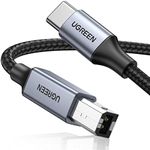 UGREEN USB B to USB C 6 FT Printer Cable, Nylon USB B to C Cord for MacBook Pro/Air, MIDI Cable Compatible with Yamaha Piano Keyboard, DAC, DJ Controller for iPad