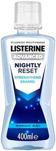 Listerine Advanced Nightly Reset Midnight Mint (Zero Alcohol) Mouthwash (400ml), with Unique Deep-Cleaning Formula to Remineralise Tooth Enamel and Help Prevent Cavities