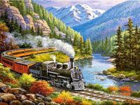 TULIP N TURTLE Train DIY Acrylic Painting by Numbers Kit on Canvas, Paint by Number Kit for Adults Beginner Number Painting kit DIY Canvas Painting by Numbers.DIY Painting kit for Adults