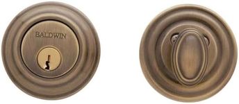 Baldwin 8231.05 Traditional Deadbolt 2-1/8-Inch inch Door Prep, Satin Brass and Black