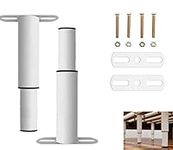 2PCS Bed Adjustable Legs Heavy Duty Bed Center Frame Slat Retractable Couch Metal Furniture Bed Support Feet Bracket Replacement Kitchen for Sofa Table Desk Cupboard Cabinet 7-13inch (White)