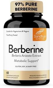 Sandhu's Berberine HCL Supplement 500mg per capsule with 97% Pure Berberis Aristata Extract| 60 count| Supports Weight Management & Healthy Energy levels| Made in USA, Vegetarian, Non-GMO, Gluten Free