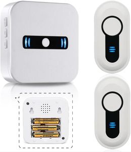 DAYTECH Door Bell Wireless Doorbells for Home, Portable Door Chime for Home Entry Remote Door Bells Ringer with 5 Adjustable Volume Levels and 55 Chimes, 2 Transmitters 1 Receiver