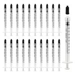 30 Pack 1ml Plastic Syringes without Needle, Luer Lock Syringes with Cap Individually Sealed Pack Measurement and Dispensing Tools for Science Labs Liquid Refilling Craft Pet (1ml)