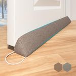 SYIPO Triangle Door Draft Stopper，35.4" Weighted Under Door Draft Blocker Bottom Door Seal Noise & Air，Interior Sound Proof Door Snake Draft Insulation Stopper | Warm in Winter & Cool in Summer，Brown