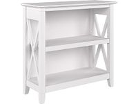 Bush Furniture Key West 2-Shelf 30-inch H Small Bookcase, Pure White Oak (KWB124WT-03)