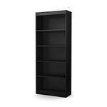 South Shore Furniture Axess Collection, 5-Shelf Bookcase, Black