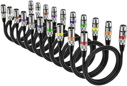 NUOSIYA Cable XLR 1m 10 Pack, XLR Cable Macho Hembra, Cable de micrófono XLR macho a hembra Cable XLR balanceado de 3 pines para micrófono, mezclador, altavoz, amplificador