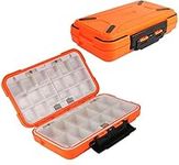 Goture Waterproof Tackle Boxes for Fishing, Plastic Storage Organizer Box - Tool Tackle Storage - Box Organizer - Small Tackle Trays Orange SMALL 6.3'' X 3.5'' X 1.7''