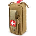 LIVANS Tactical MOLLE Medical Pouch, EMT First Aid Pouch IFAK Trauma Kit Everyday Carry Survival Bag Include Cross Patch