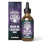 Viking Revolution - Beard Oil - All Natural Variety Beard Oil For Men With Argan & Jojoba Oils - Softens, Smooths & Strengthens - Gifts For Men - Clary Sage - 30 ml