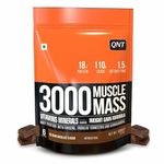 QNT Muscle Mass 3000 | 18G Whey Protein, 1.5G Dietary Fibre, 110G Carbs| Weight Gainer And Muscle Mass Gainer Supplement (Belgian Chocolate, 908 G) Powder