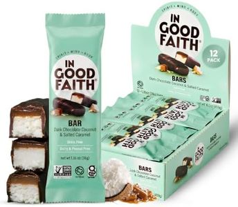 In Good Faith Dark Chocolate Coconut & Salted Caramel Bars, Healthy, Gluten Free, Vegan, Dairy Free Chocolate Bars (12 pack)