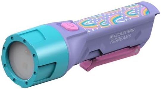 Ledlenser KidBEAM4 Kids Torch, 4 Colour LED AAA Battery Powered Flashlight, Lightweight 72g, Inc Pocket Clip, Auto Shut-Off Feature, Excellent for Reading, Camping & Night Time Fun, Gift for Children