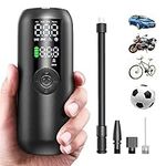 COPIC Electric Bike Pump 150PSI Car Tyre Inflator 4000mAh Battery Tyre Pump Rechargeable Air Compressor Auto-Off with Presta and Schrader for Cars, Motorcycles, Bikes, Balls, Scooter