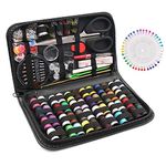 SumDirect Premium Sewing Supplies Kit, 183 Pcs Professional Sewing Kit with Case, Travel Sewing Set with Scissors, Threads, Needles Etc for Beginner, Travel, Adults, DIY and Emergency Use (Large)