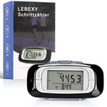 LEBEXY Pedometer Clip Simple Pedometer Fitness Tracker Operation Test Winner Step/Distance/Calories/Counter Counter, Without Bluetooth/App/Mobile Phone, 3D Pedometer with Large Display