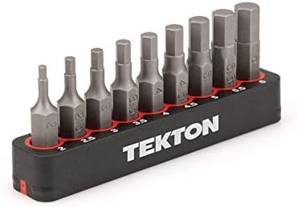 TEKTON 1/4 Inch Metric Hex Bit Set with Rail, 9-Piece (2-6 mm) | DZX93002