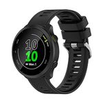 Wownadu 20mm Watch Strap Compatible for Garmin Forerunner 55 / Forerunner 245, Replacement Silicone Straps Black Waterproof Sport Band for Women Men, Accessories (No Watch)