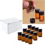 DIY Crafts Design No # 2, Pack of 12, 5ml Mini Amber Glass Bottles with Orifice Reducer and Cap for Essential Oils, Chemistry Lab Chemicals, Colognes & Perfumes (Design No # 2, Pack of 12)