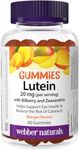 Webber Naturals Lutein 20 mg with Zeaxanthin Gummy, 60 Mango Flavoured Gummies, Supports Eye Health