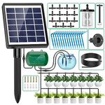 AnseTo Solar Irrigation System for Garden Watering System, Drip Irrigation Kit for Potted Plants, Supported Automatic Watering System for The Balcony, The Plant Bed and The Green House