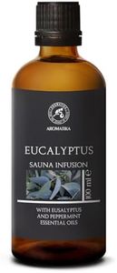 Infusion pour Sauna Eucalyptus 100ml - Huile Essentielle d'Eucalyptus & Huile de Menthe Poivrée - Arôme pour Sauna - Parfum Naturel - Beauté - Relaxation - Aromathérapie